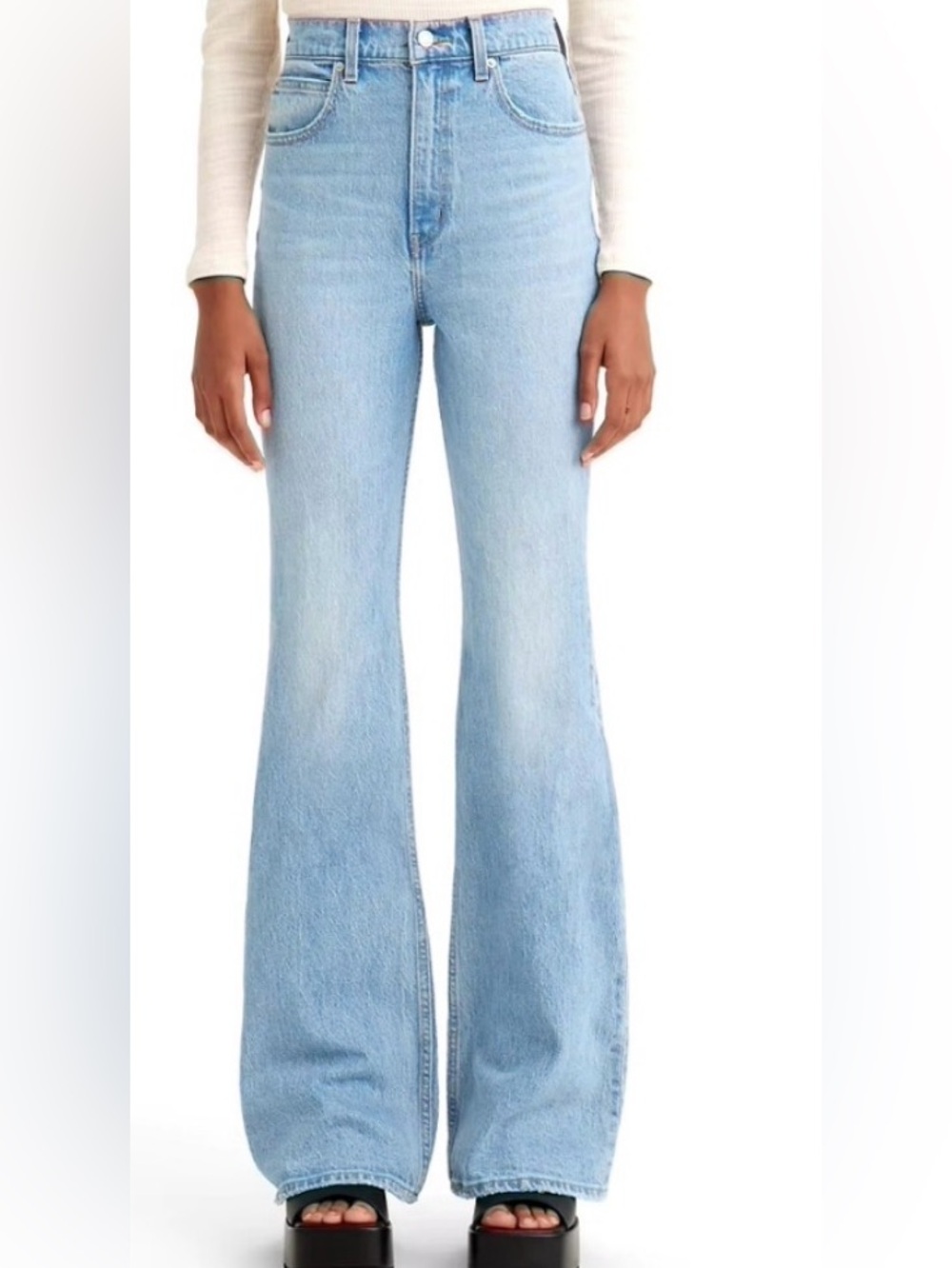 Levi"S Premium 70"S High Flare Light Blue Jeans Size 27x30 View 3